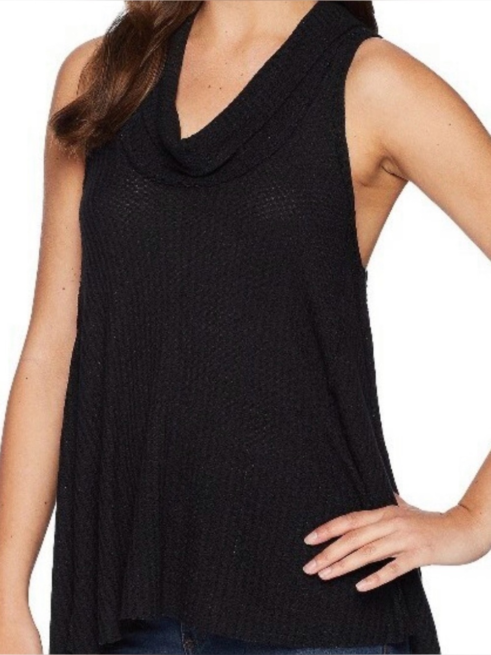 We The Free Cowl Neck  sleeveless waffle tank